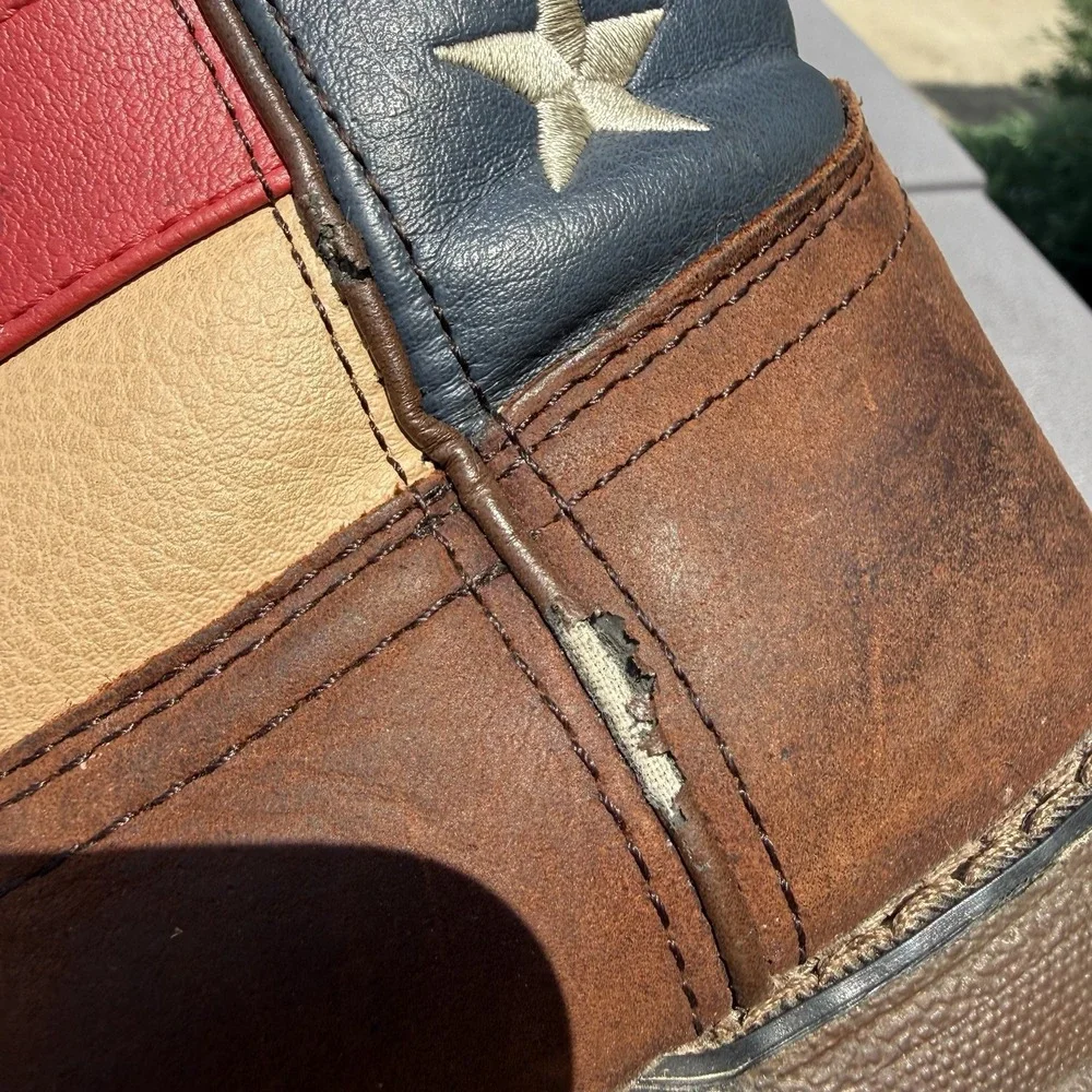 Durango Boots Boys Kids Sz 13 M Brown Western American Flag Patriotic Union USA